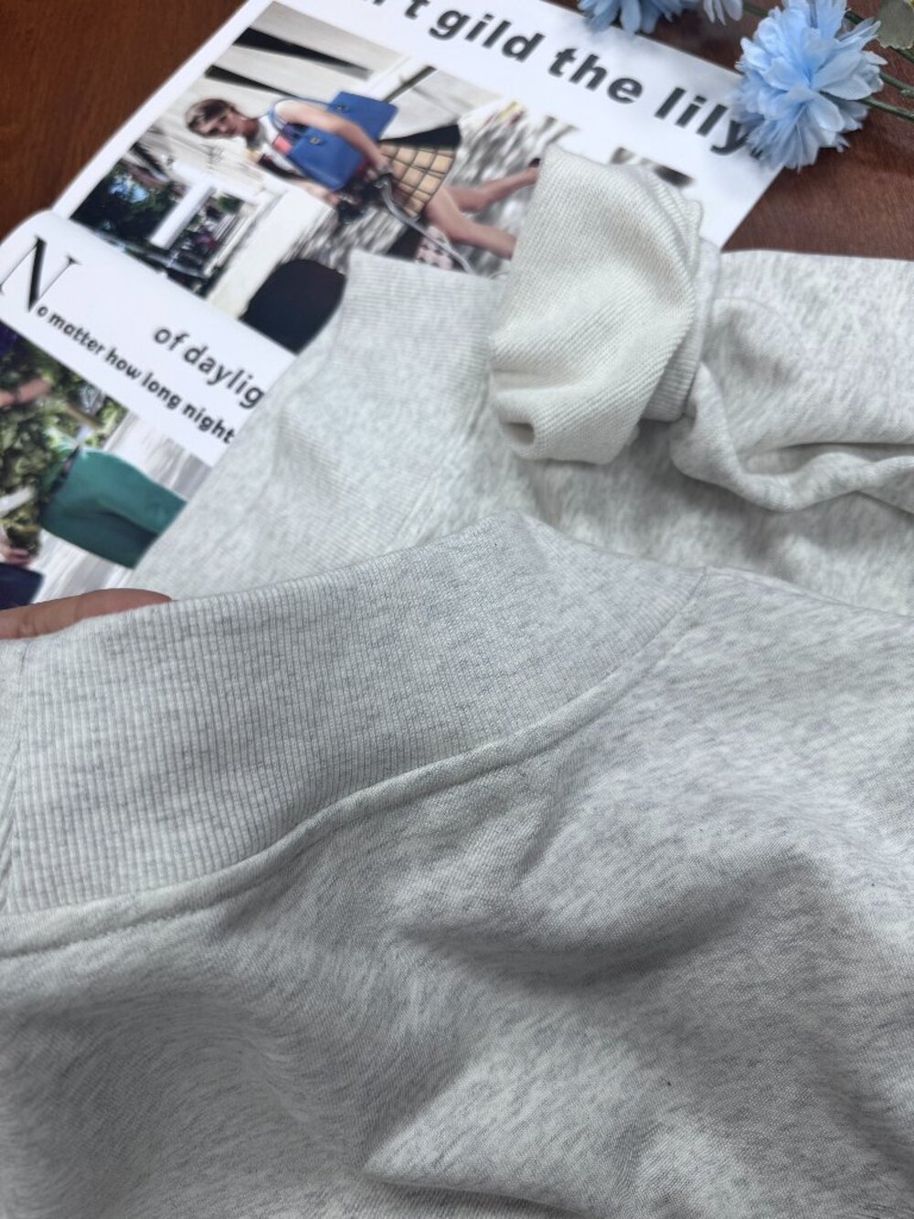 PARKE Mockneck Sweatshirt Size S/M🍭💙 Gray + Denim Blue - Picture 5 of 9